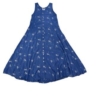 Very Vineyard Martha’s Vineyard Dress Button-Up Tie Dye Blue Breezy Beach M